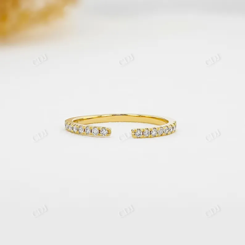 0.16CTW Round Diamond Open Shank Wedding Band