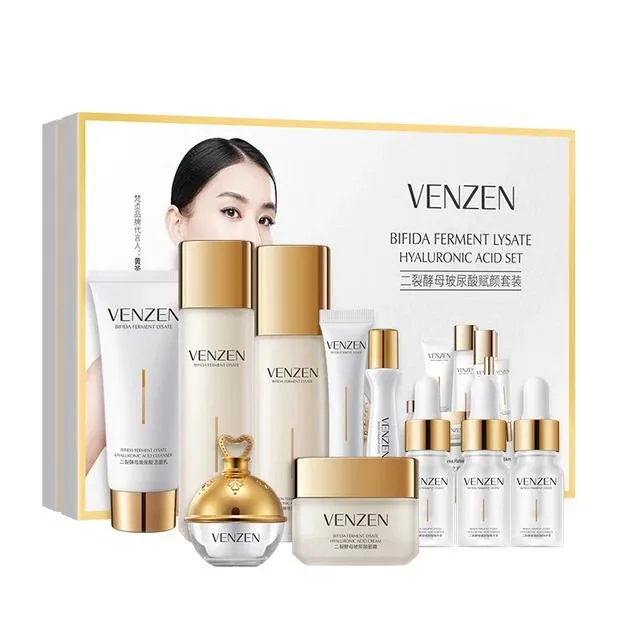 10 Pcs VEZE Bifida Ferment Lysate Hyaluronic Acid Firm Delicate Skin Care Gift Box