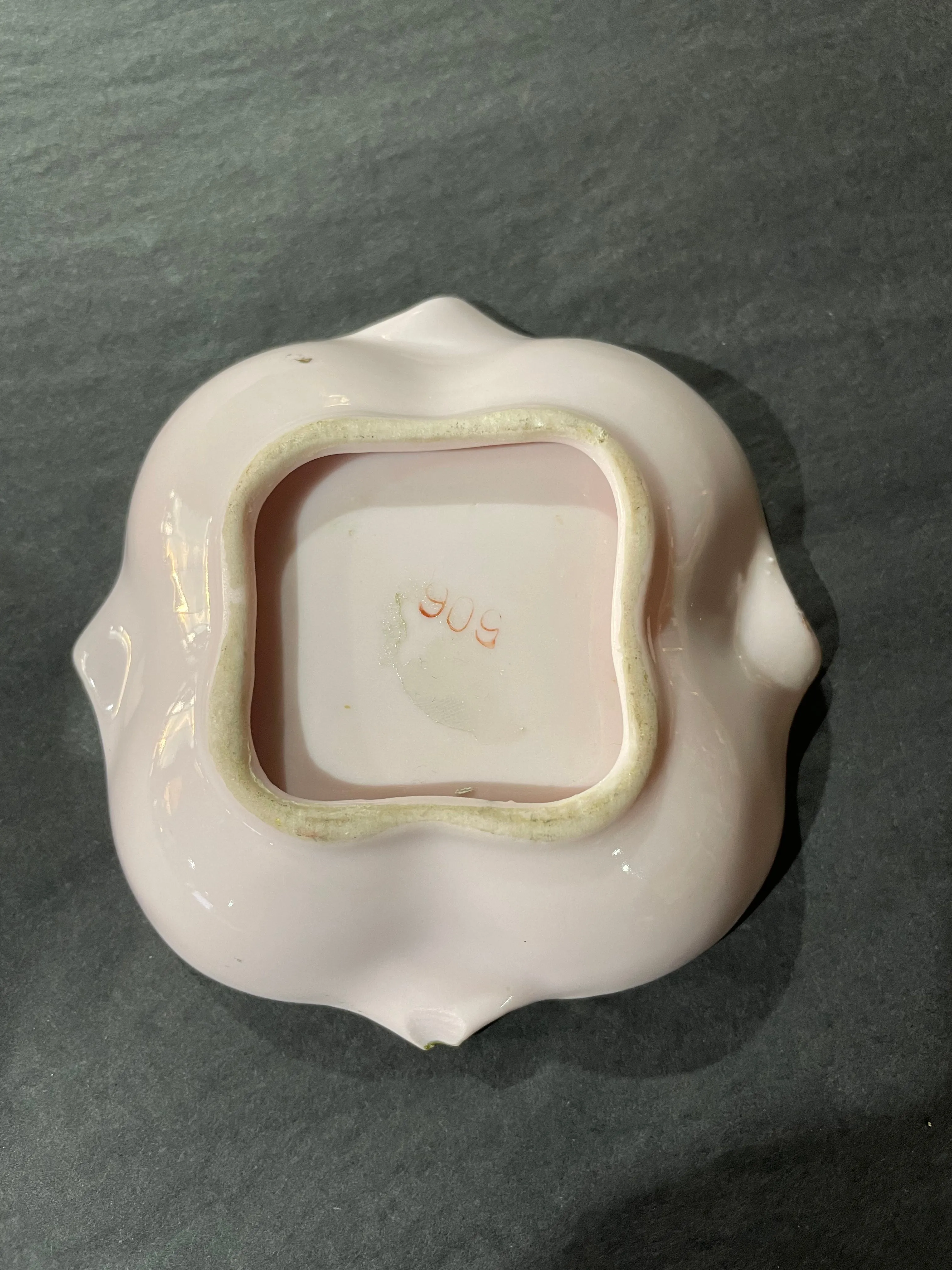 1950s Pink Porcelain Ash Tray