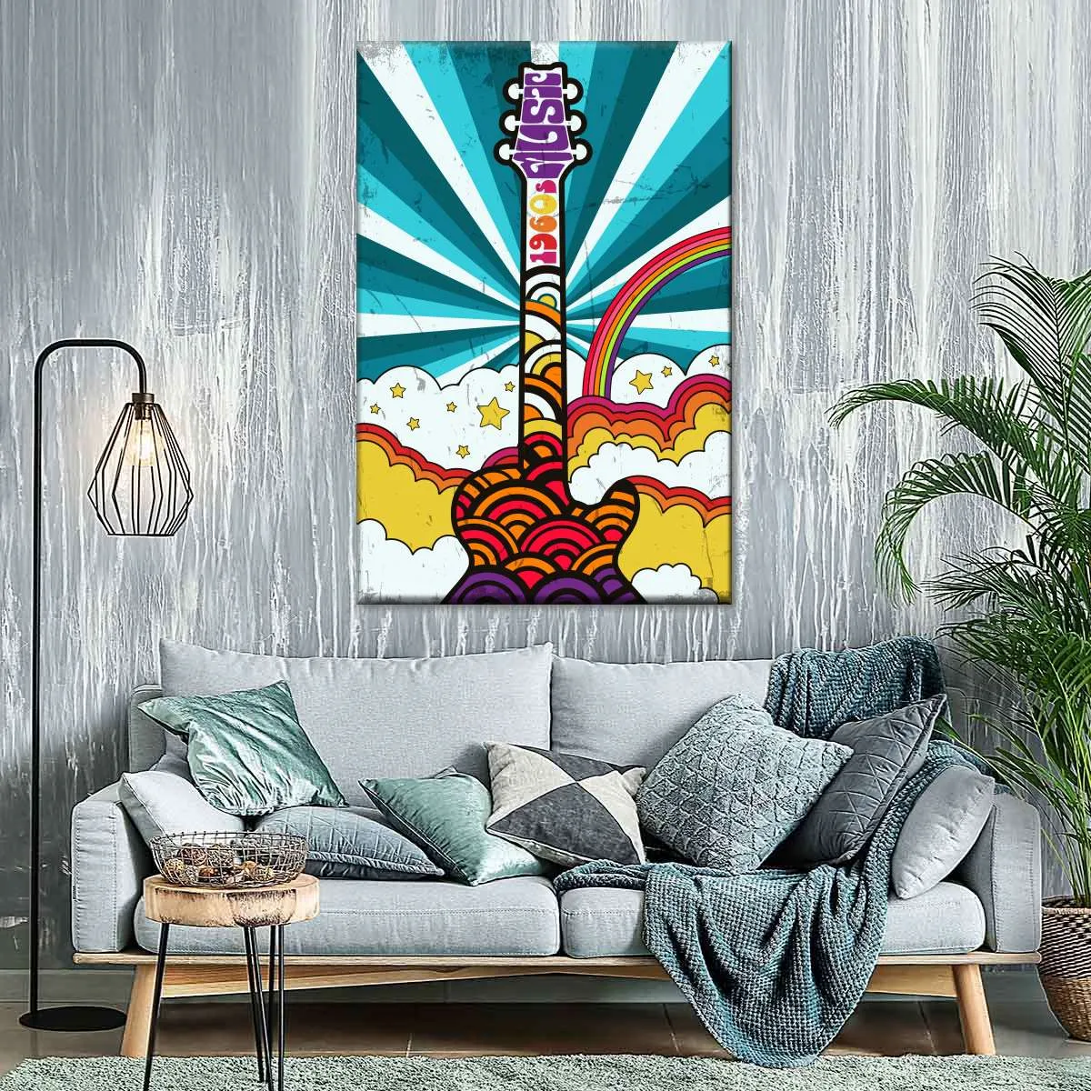 1960s Guitar Music Wall Art