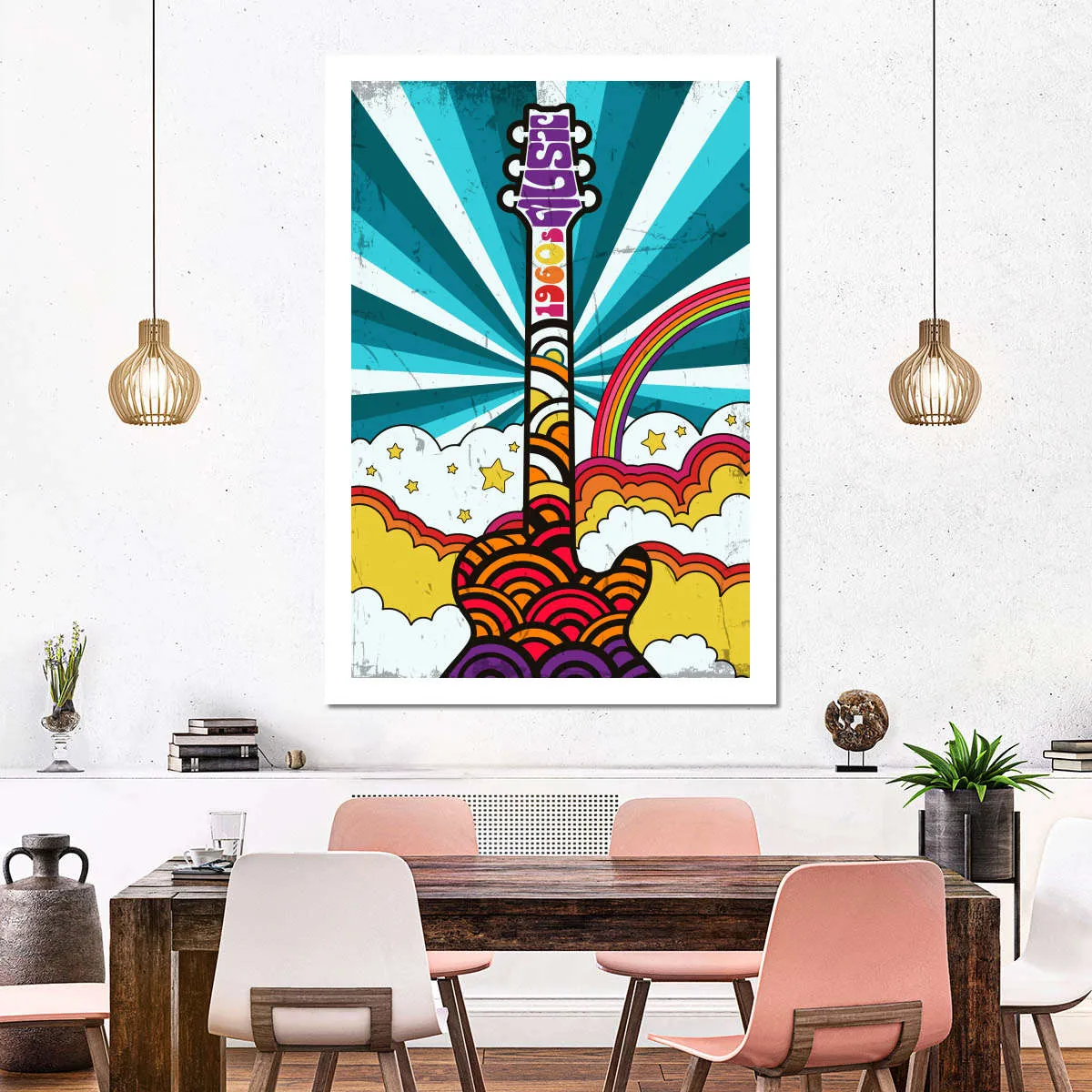 1960s Guitar Music Wall Art