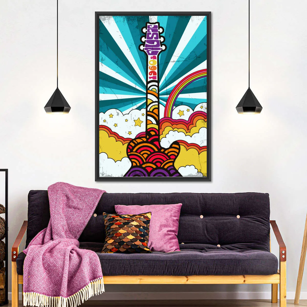 1960s Guitar Music Wall Art