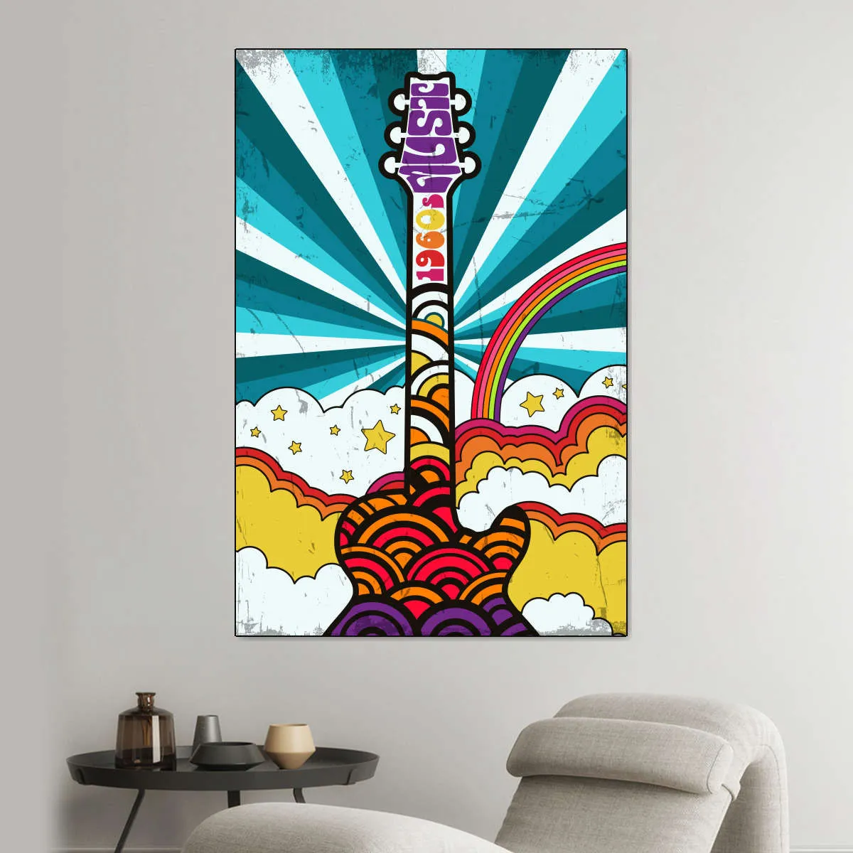 1960s Guitar Music Wall Art