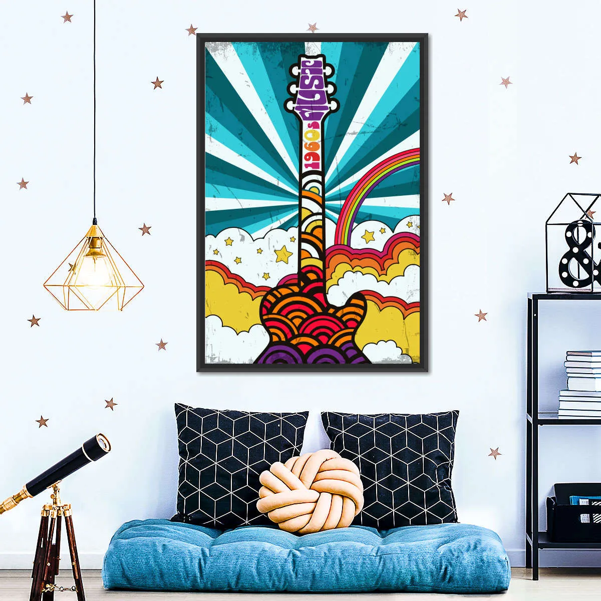 1960s Guitar Music Wall Art