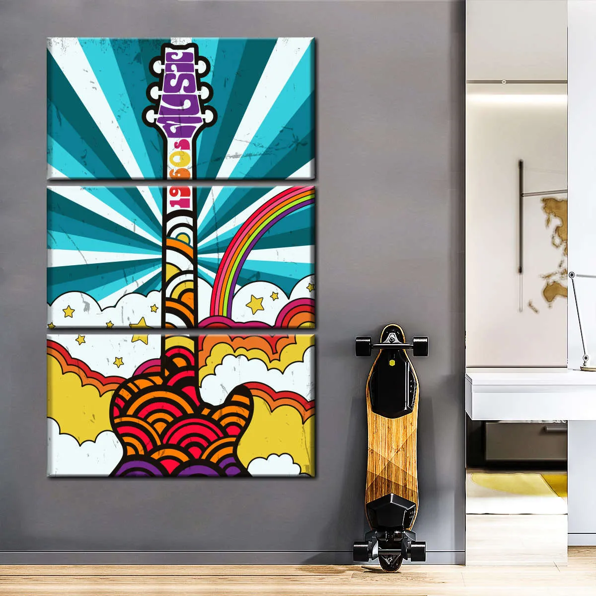 1960s Guitar Music Wall Art