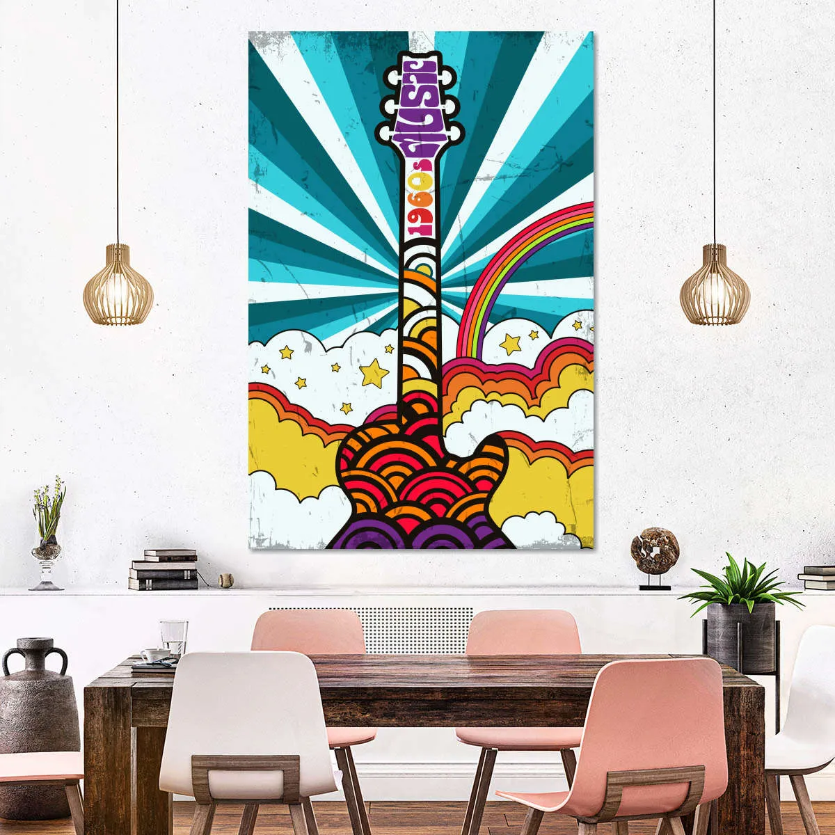 1960s Guitar Music Wall Art