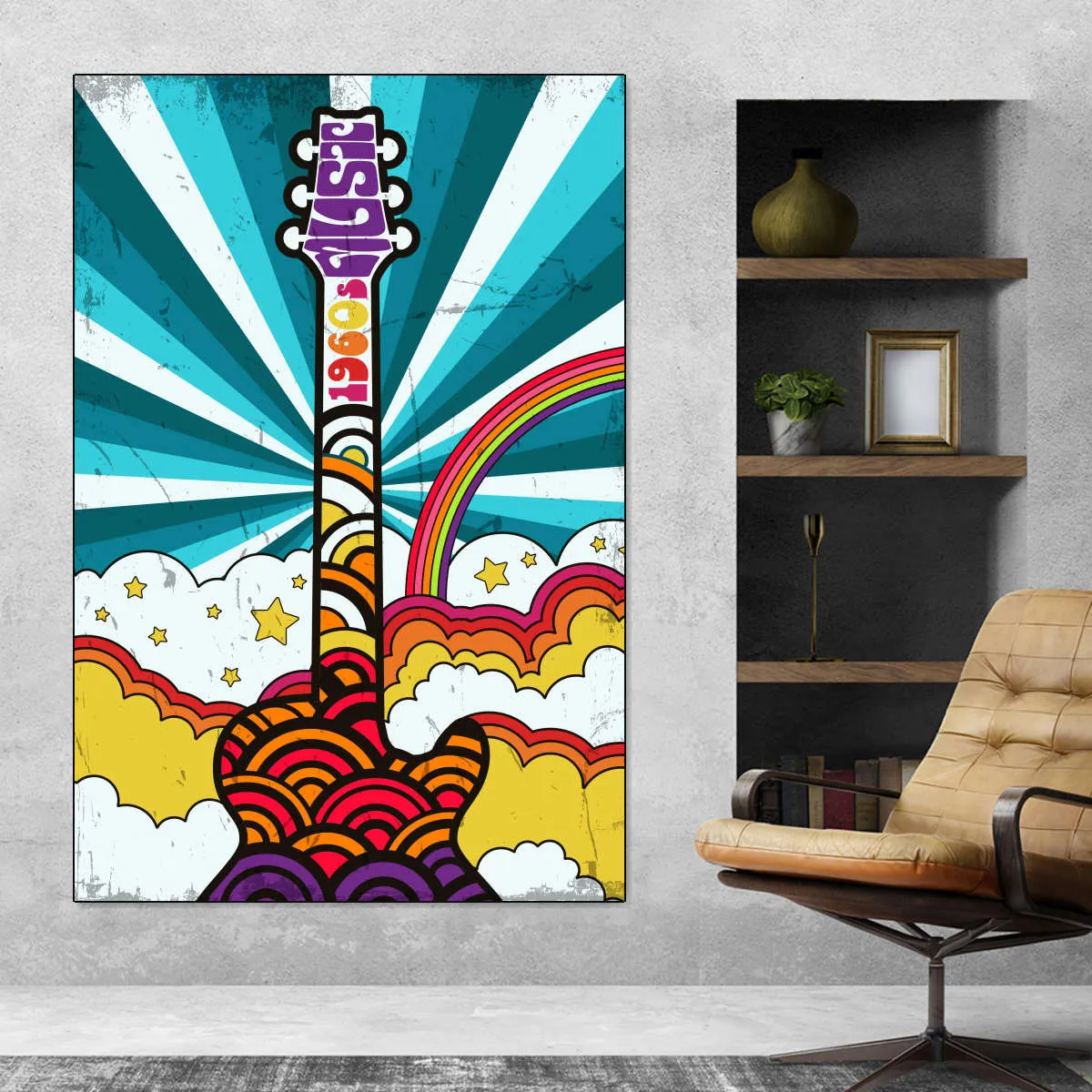 1960s Guitar Music Wall Art