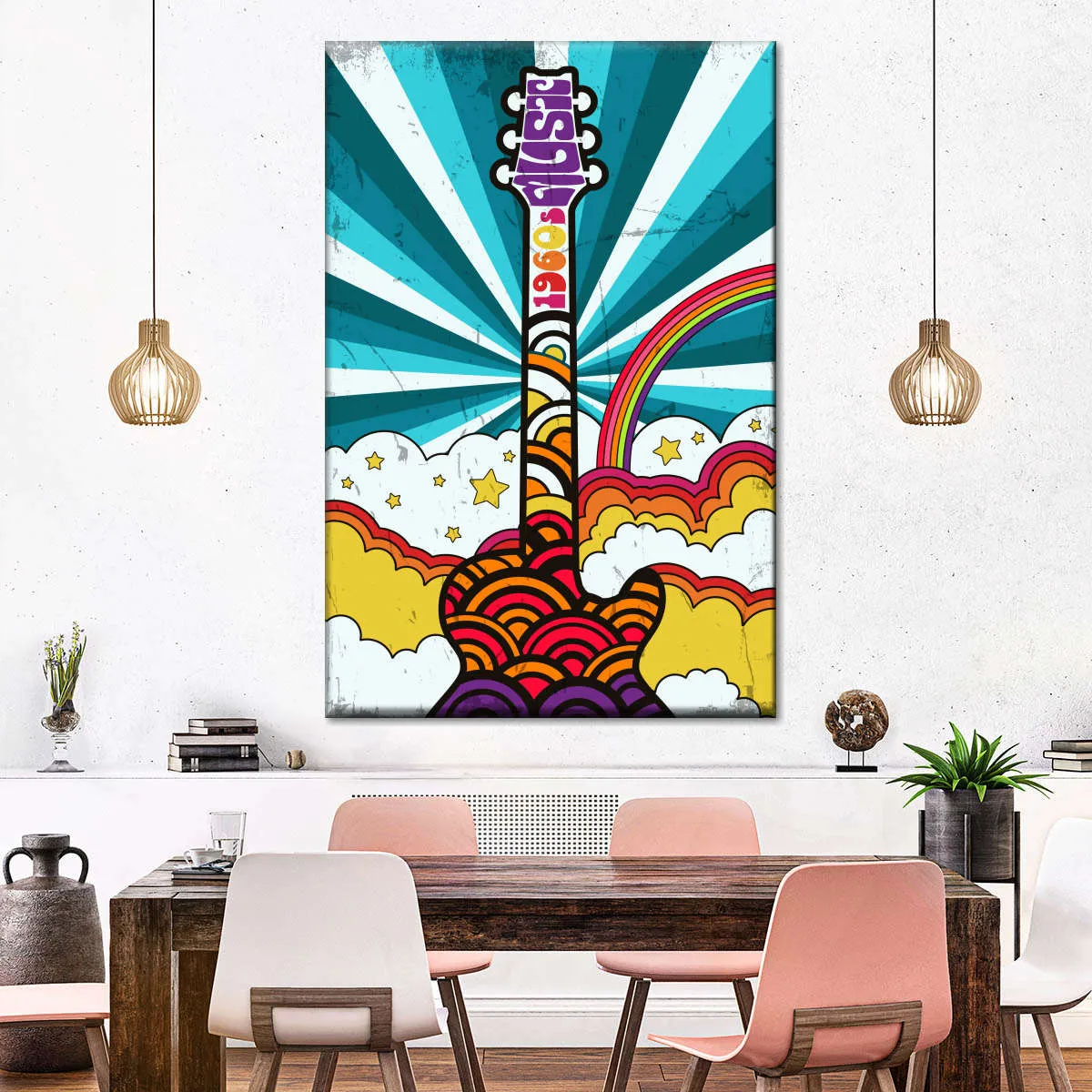 1960s Guitar Music Wall Art