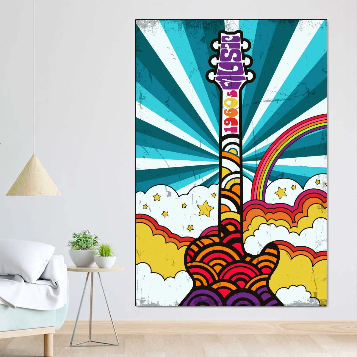 1960s Guitar Music Wall Art