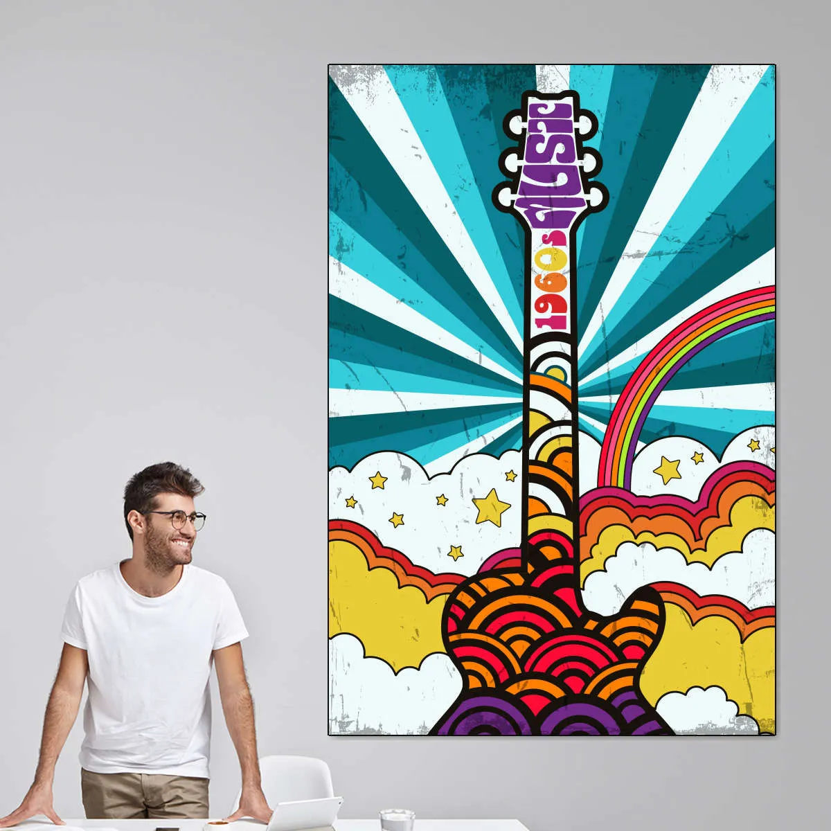 1960s Guitar Music Wall Art