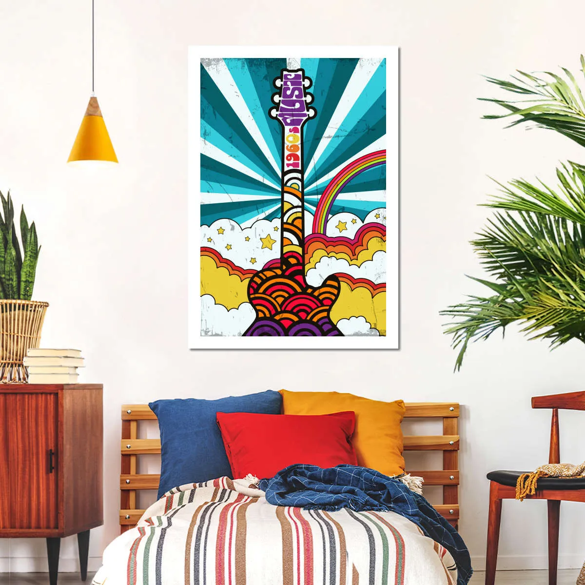 1960s Guitar Music Wall Art