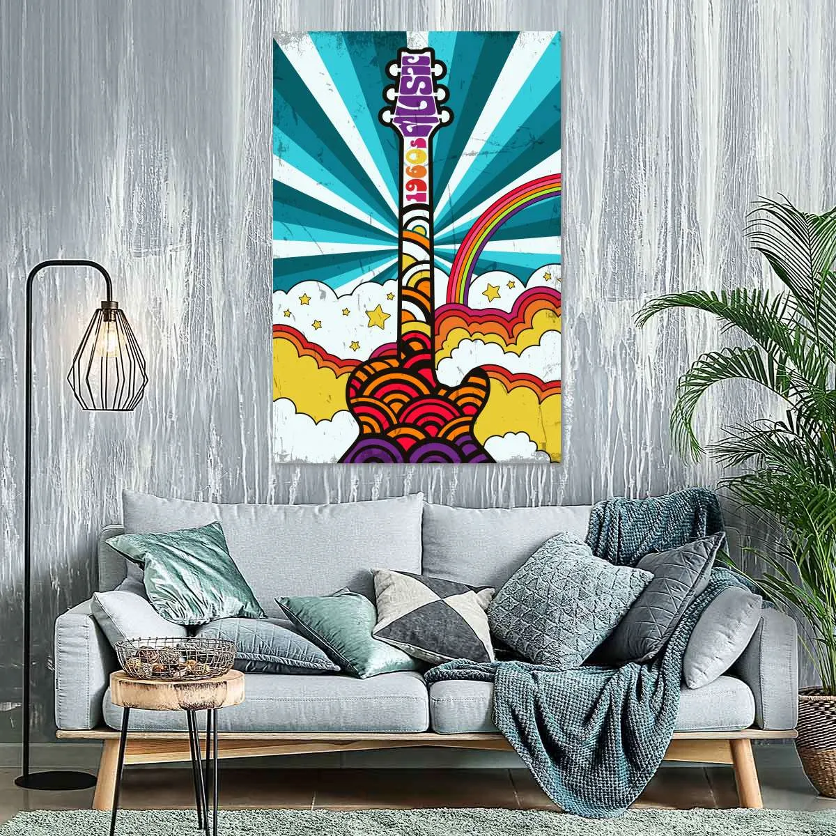 1960s Guitar Music Wall Art