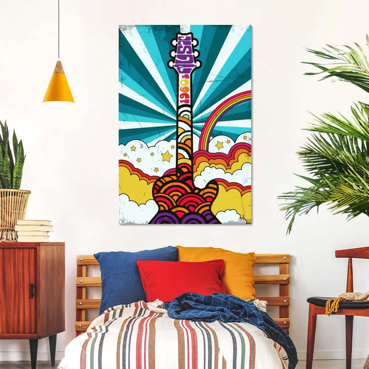 1960s Guitar Music Wall Art