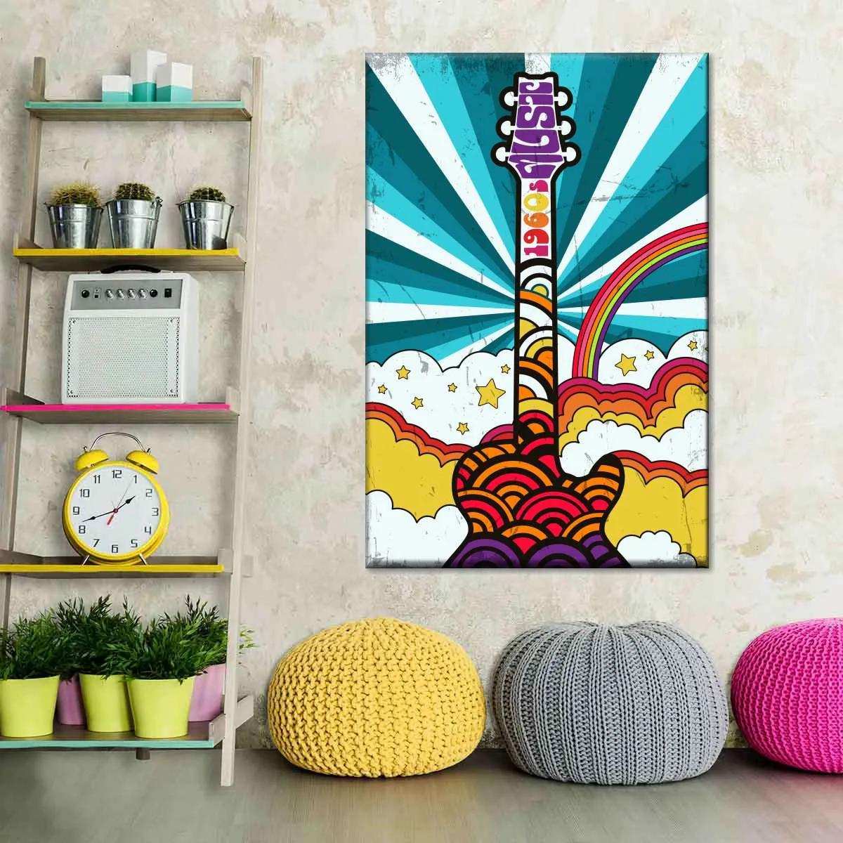 1960s Guitar Music Wall Art