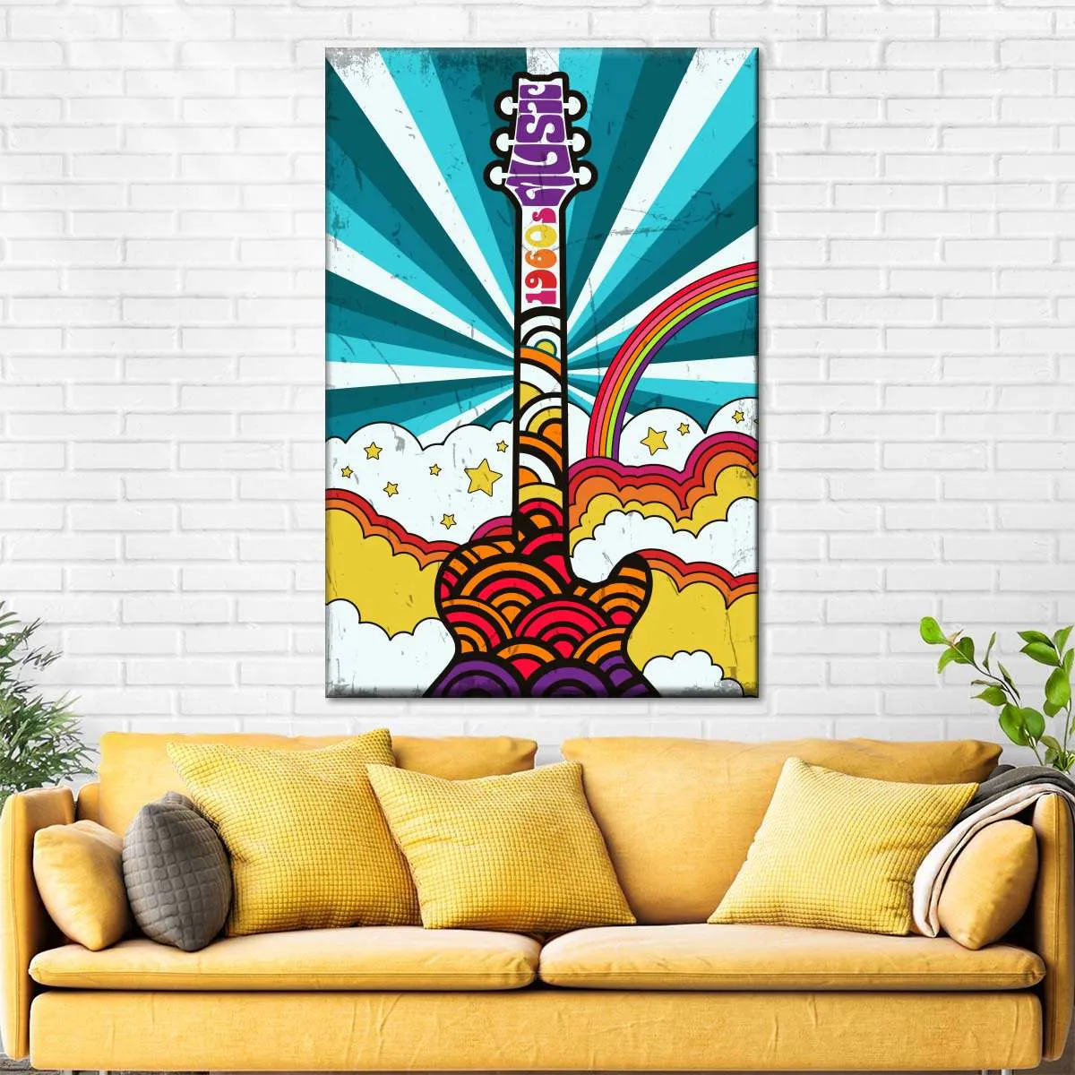 1960s Guitar Music Wall Art