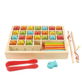 25*18.5*4cm Wooden multifunctional fishing learning box children's learning arithmetic educational toy AZ22587