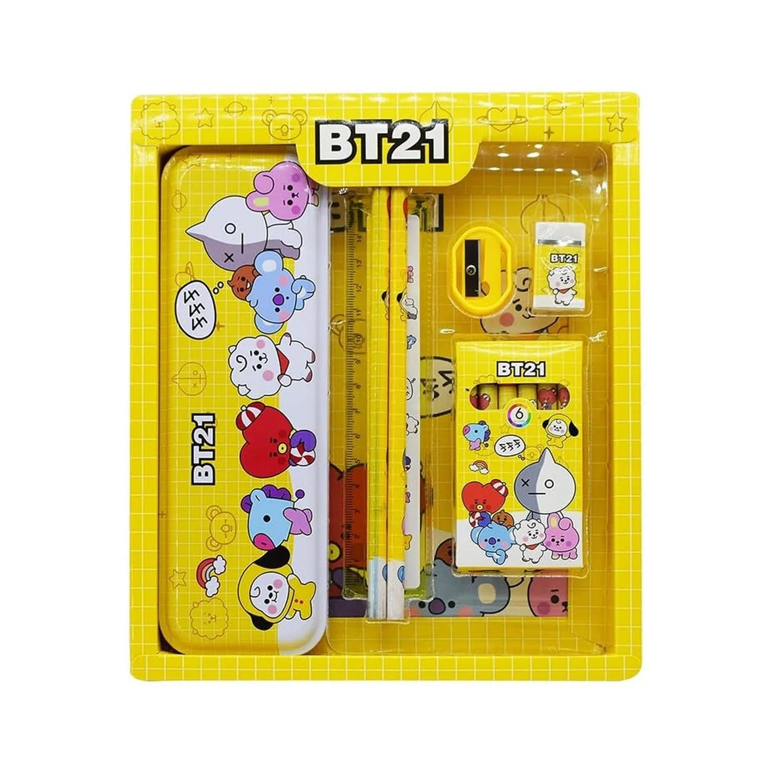 3294 Stationery Kit for Kids - Stationery Set, Includes Metal Pencil Box, Sharpener, Pencil and Eraser Set, School Supply Set, Birthday Return Gift for Kids, Boys, Girls (12 pc Set)