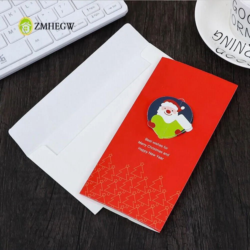 8Pcs Handmade Merry Christmas Greeting Card With Envelope