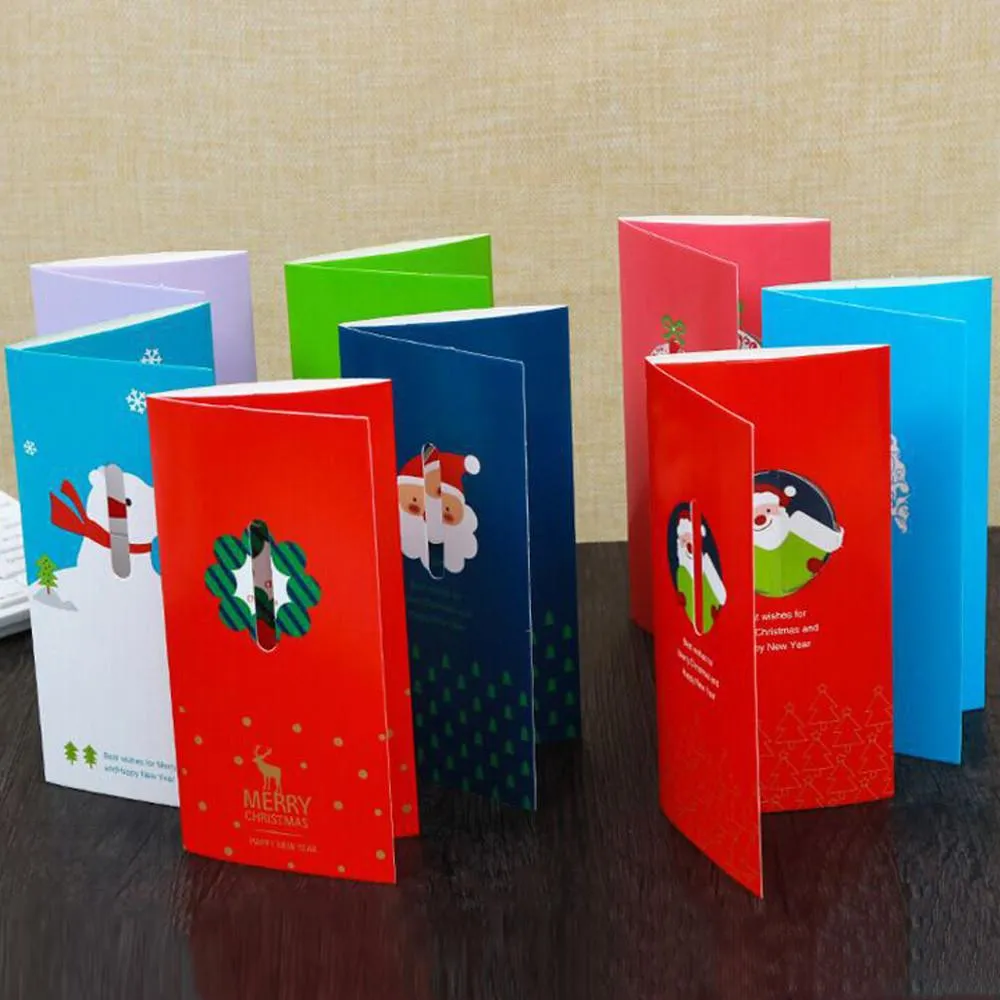 8Pcs Handmade Merry Christmas Greeting Card With Envelope