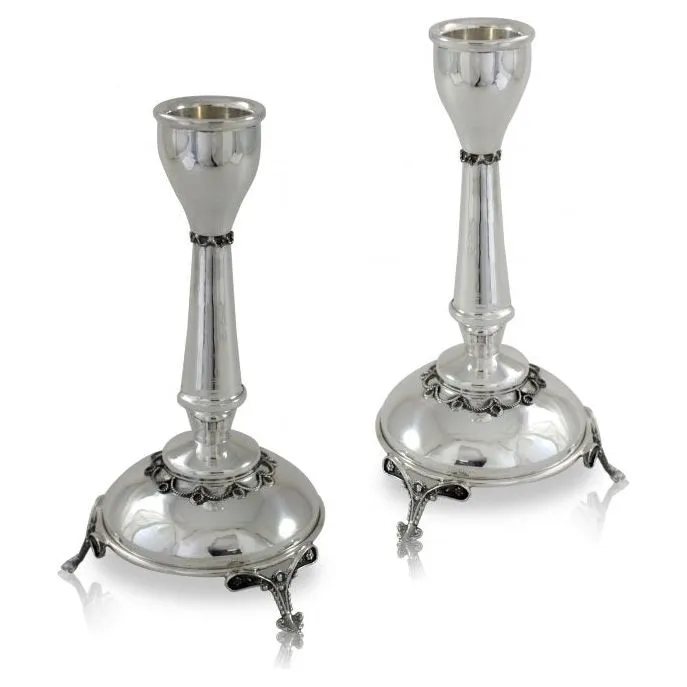 925 Filigree Sterling Silver 5.5" Shabbat Candlesticks Hand made in Israel by NADAV Pre-order