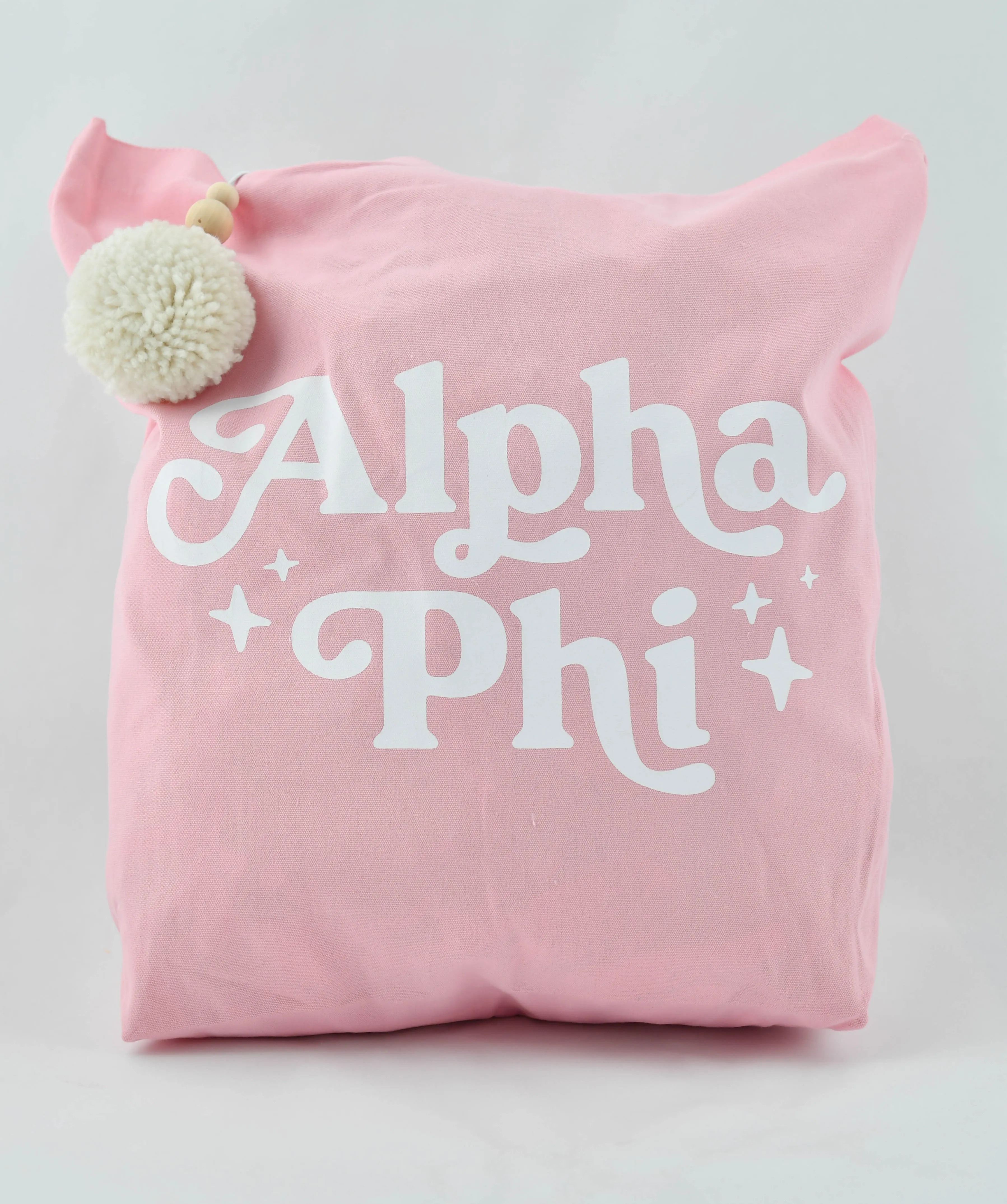 Alpha Phi Retro Pom Pom Tote Bag