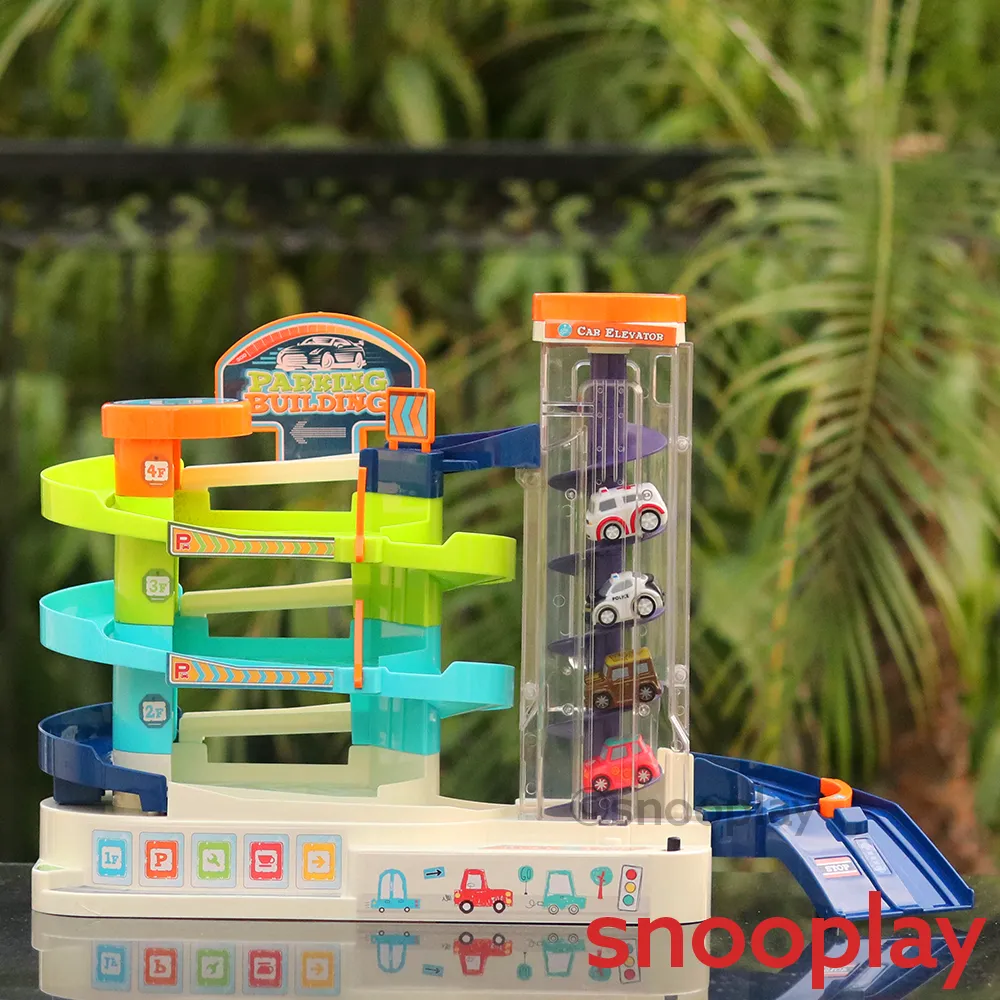 Automatic or Manual Vehicles Parking Building Playset (Light and Music)