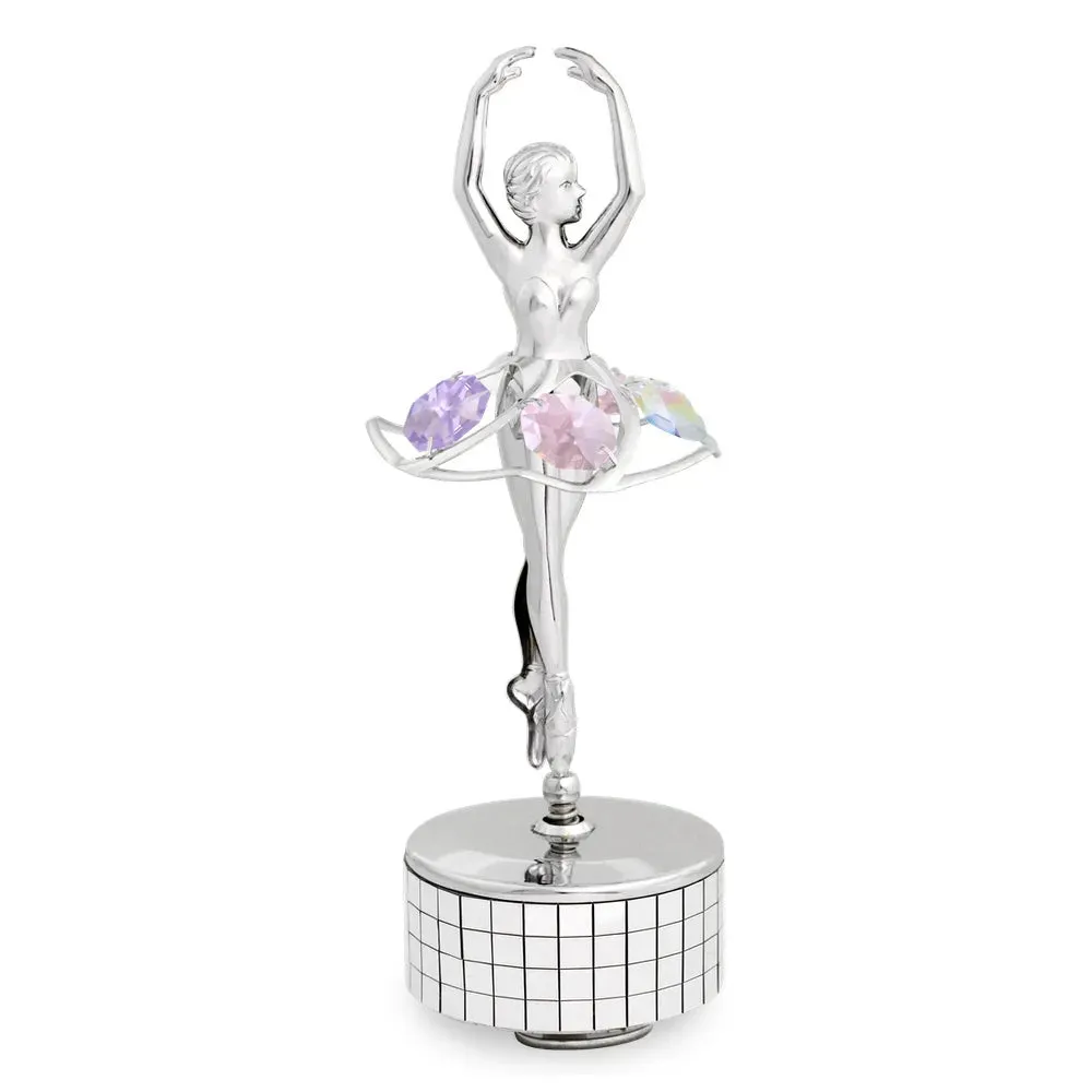 Ballet rotating crystal music box