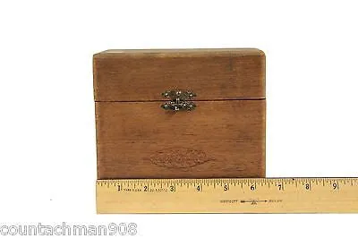 Bayuk Philadelphia Longfellow Wood Dovetailed Hinged Cigar Advertising Box 1920s