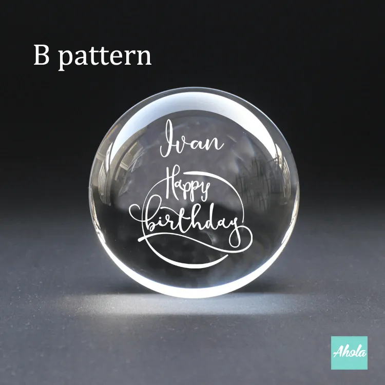 【Birthday Wish】Laser Engraved Crystal Ball and Wood Music Box 刻字生日水晶球音樂盒