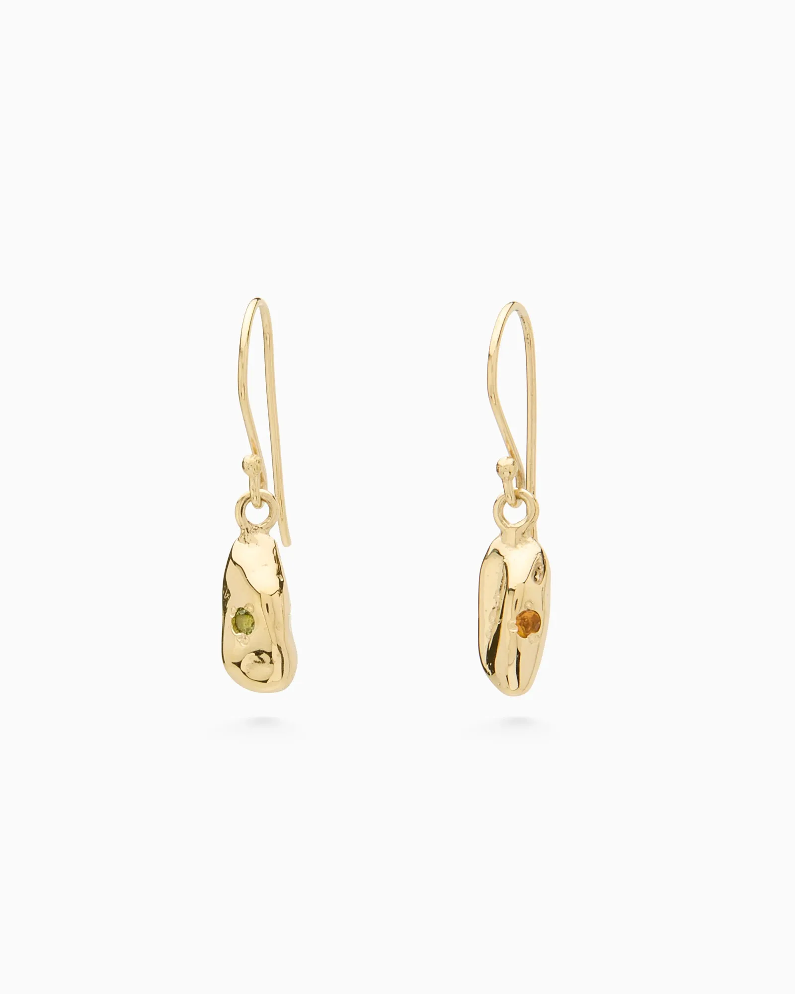 Birthstone Ingot Drop Earrings | Solid Yellow