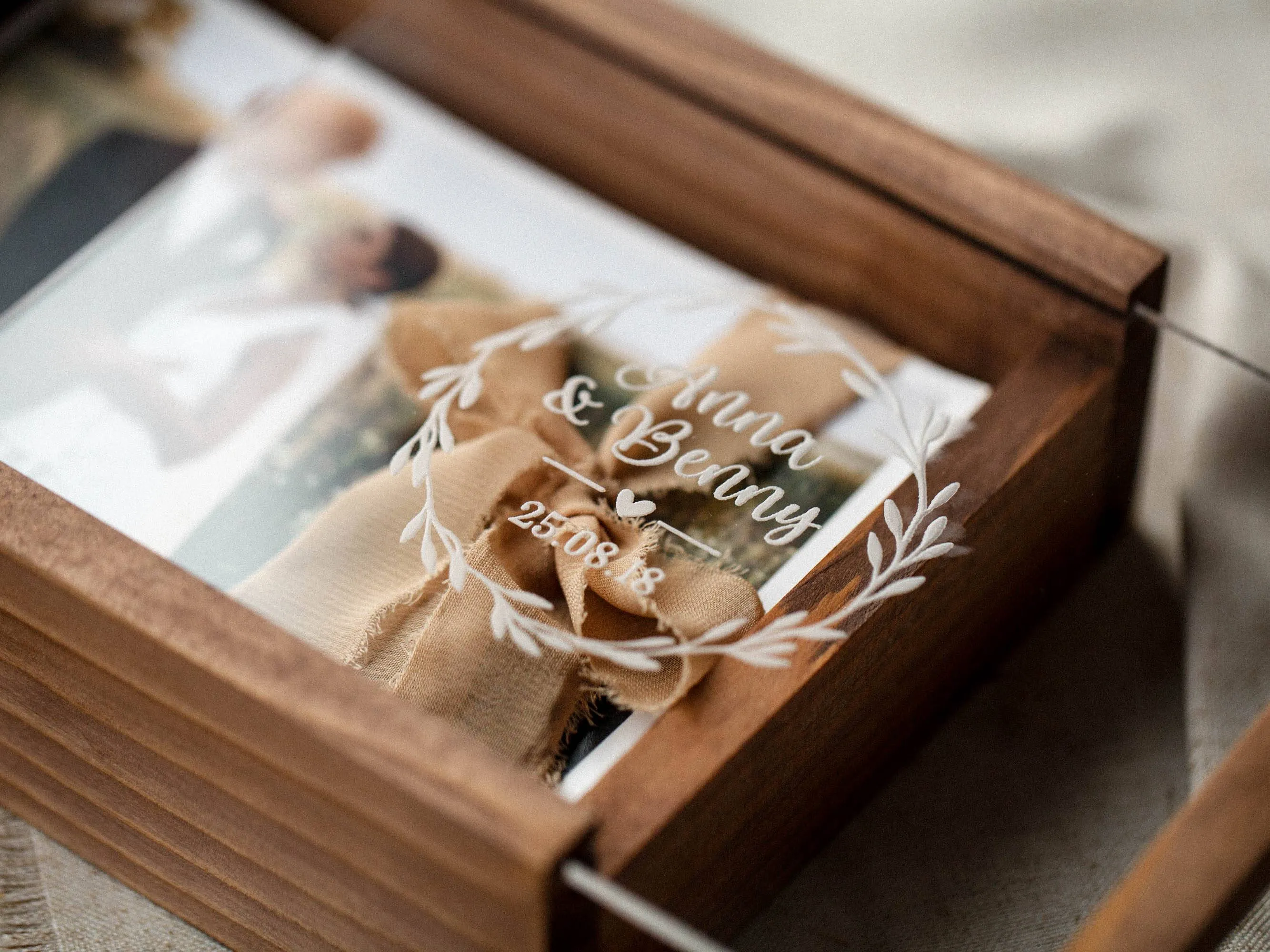 Bridal Shower Gift - Personalized Wedding Wooden Photo Box