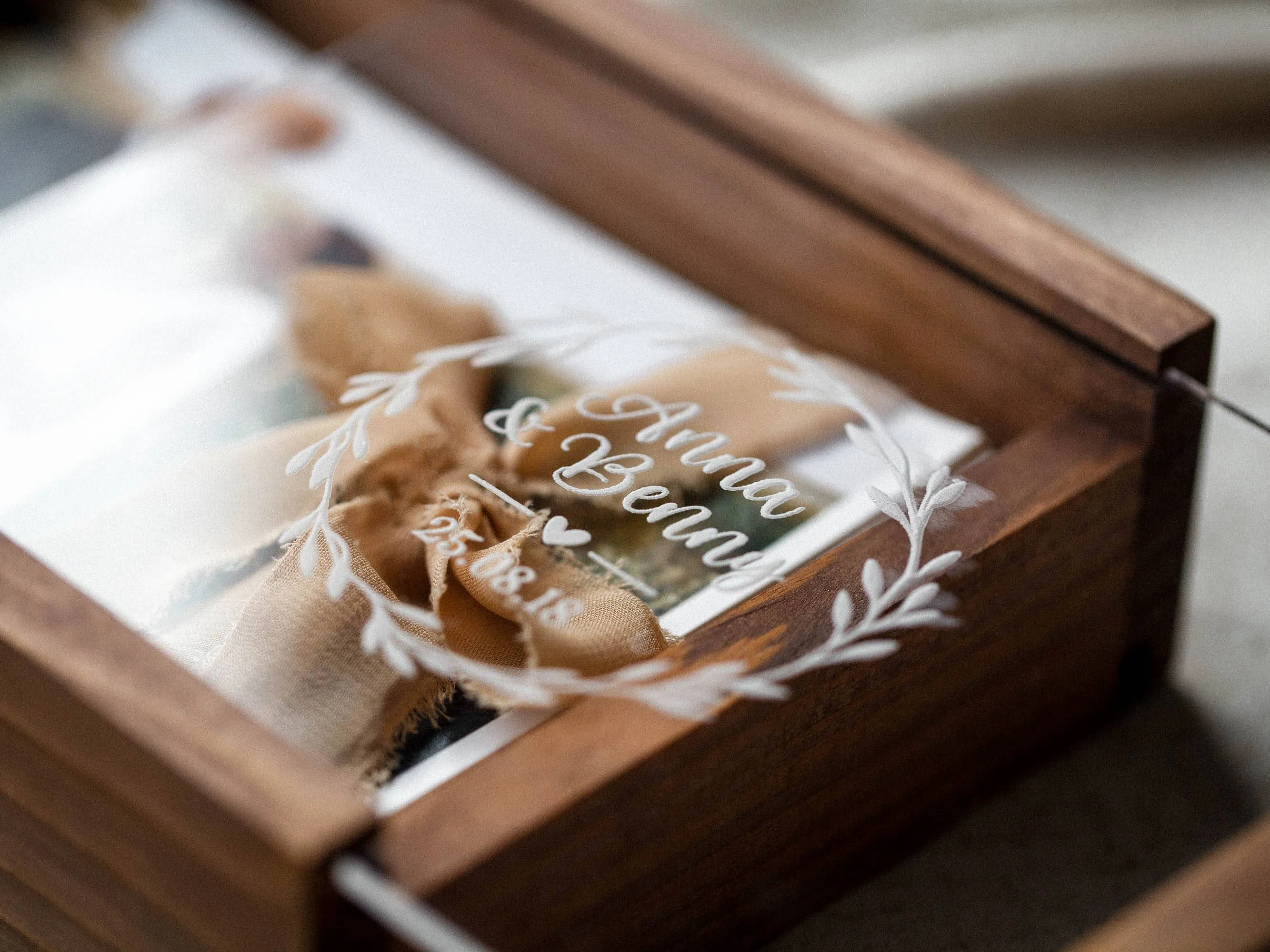 Bridal Shower Gift - Personalized Wedding Wooden Photo Box