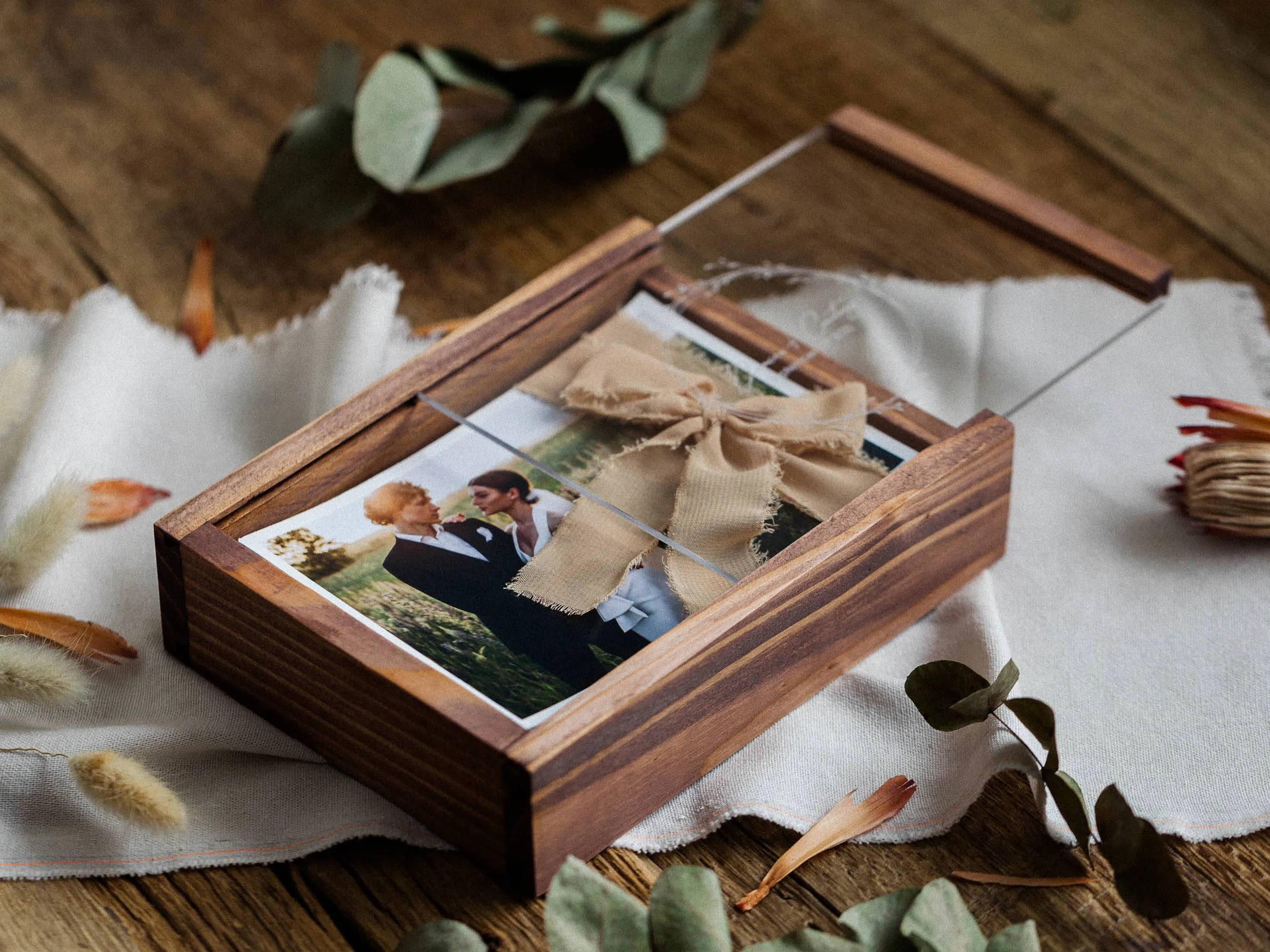 Bridal Shower Gift - Personalized Wedding Wooden Photo Box