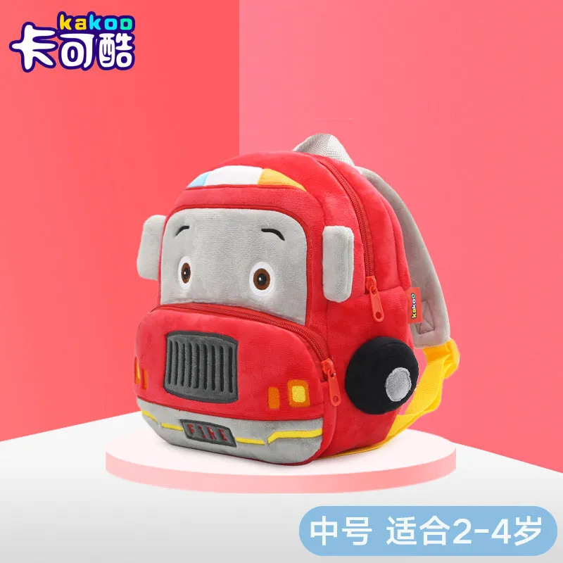 Cartoon fire truck plush children's backpack