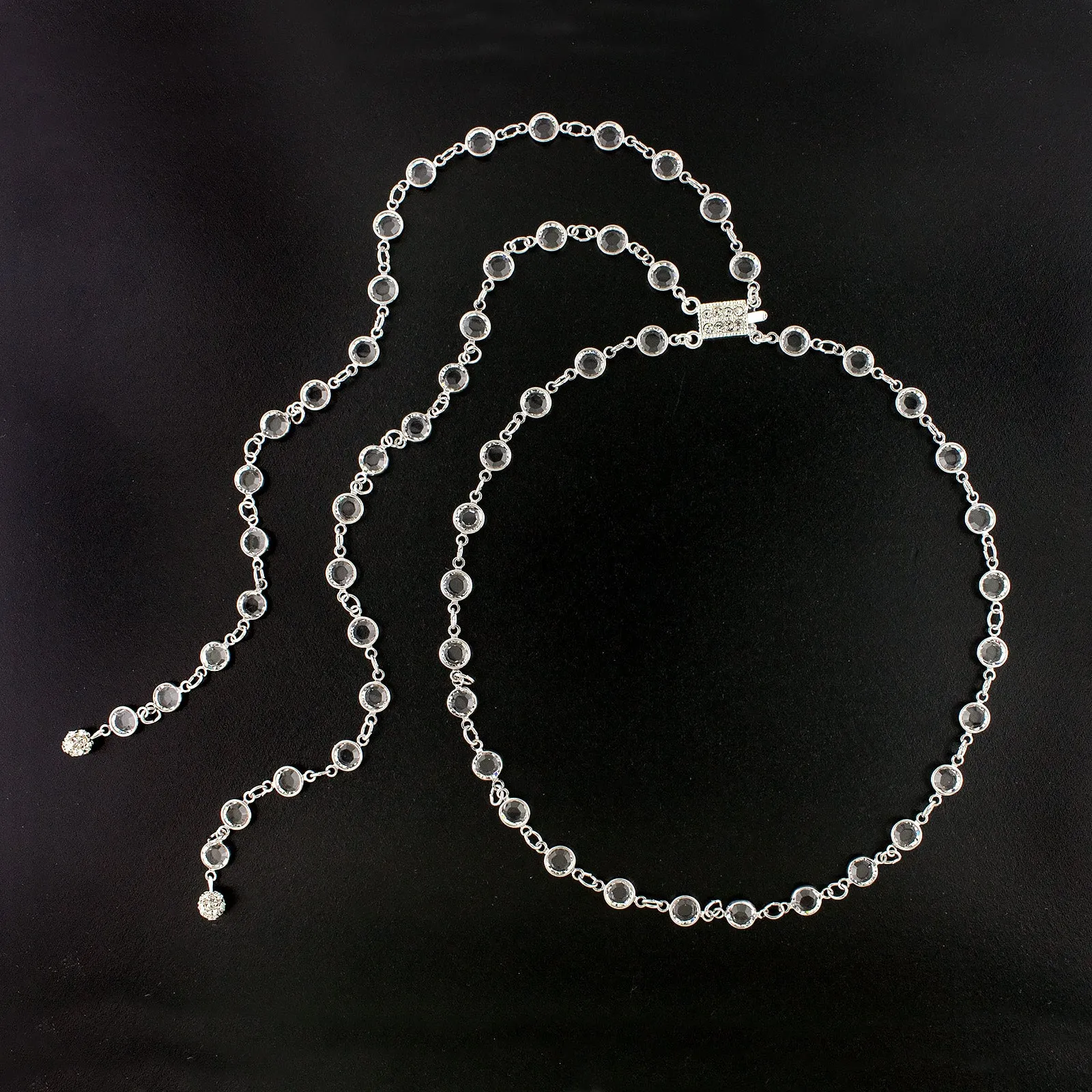 Channel Chain Necklace with Back Drops