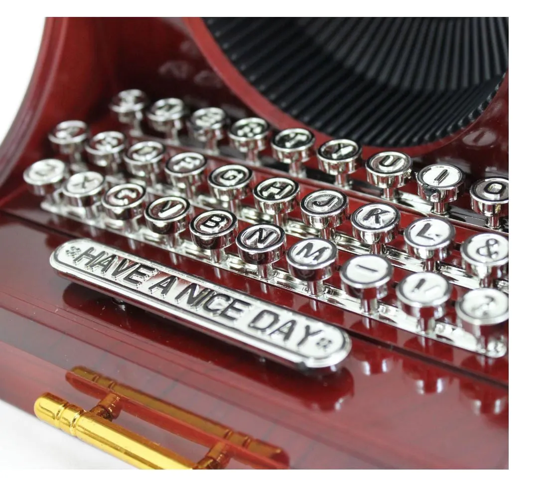 Clickety-Clack of a Traditional Typewriter Music Box and Jewelry Holder