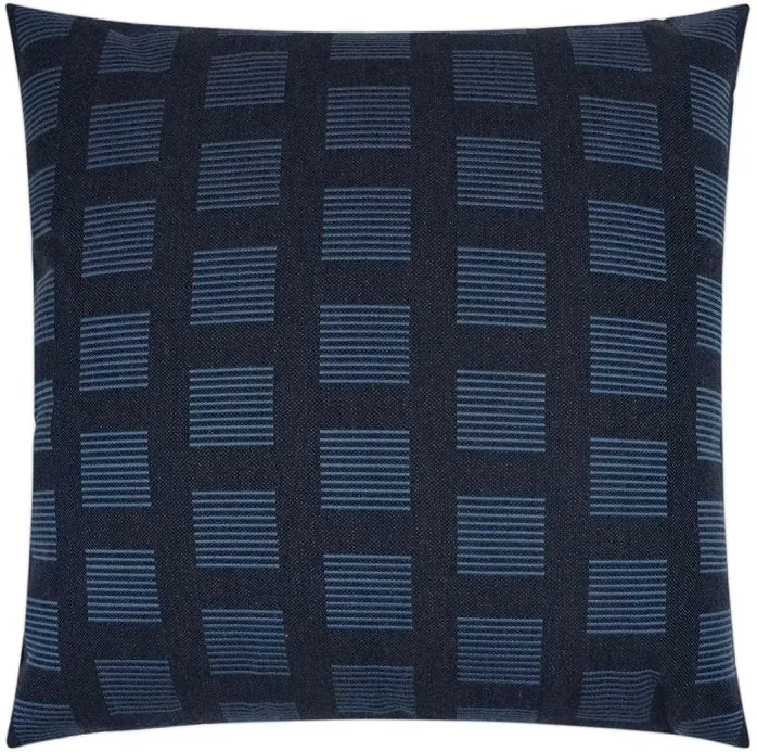 Contempo Neutrals Outdoor Pillows/Indigo Squared