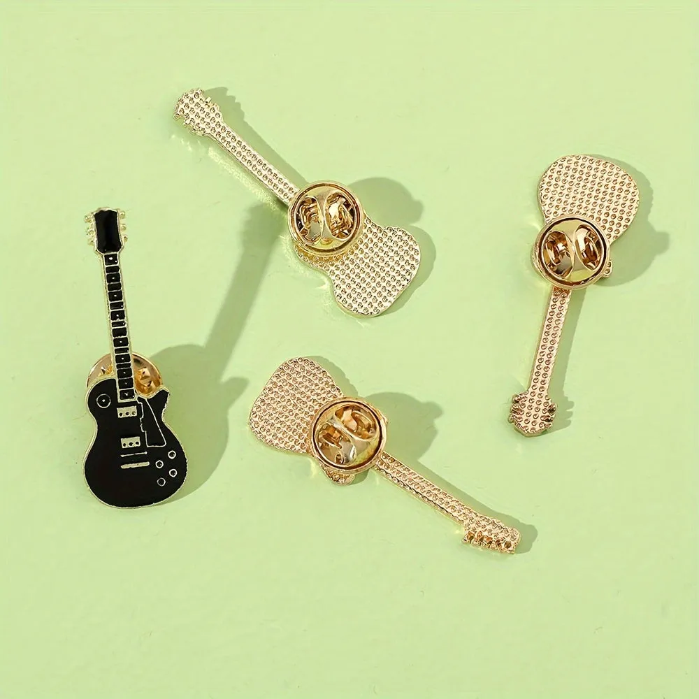 Creative Guitar Shaped Brooch Pin for Clothing and Accessories