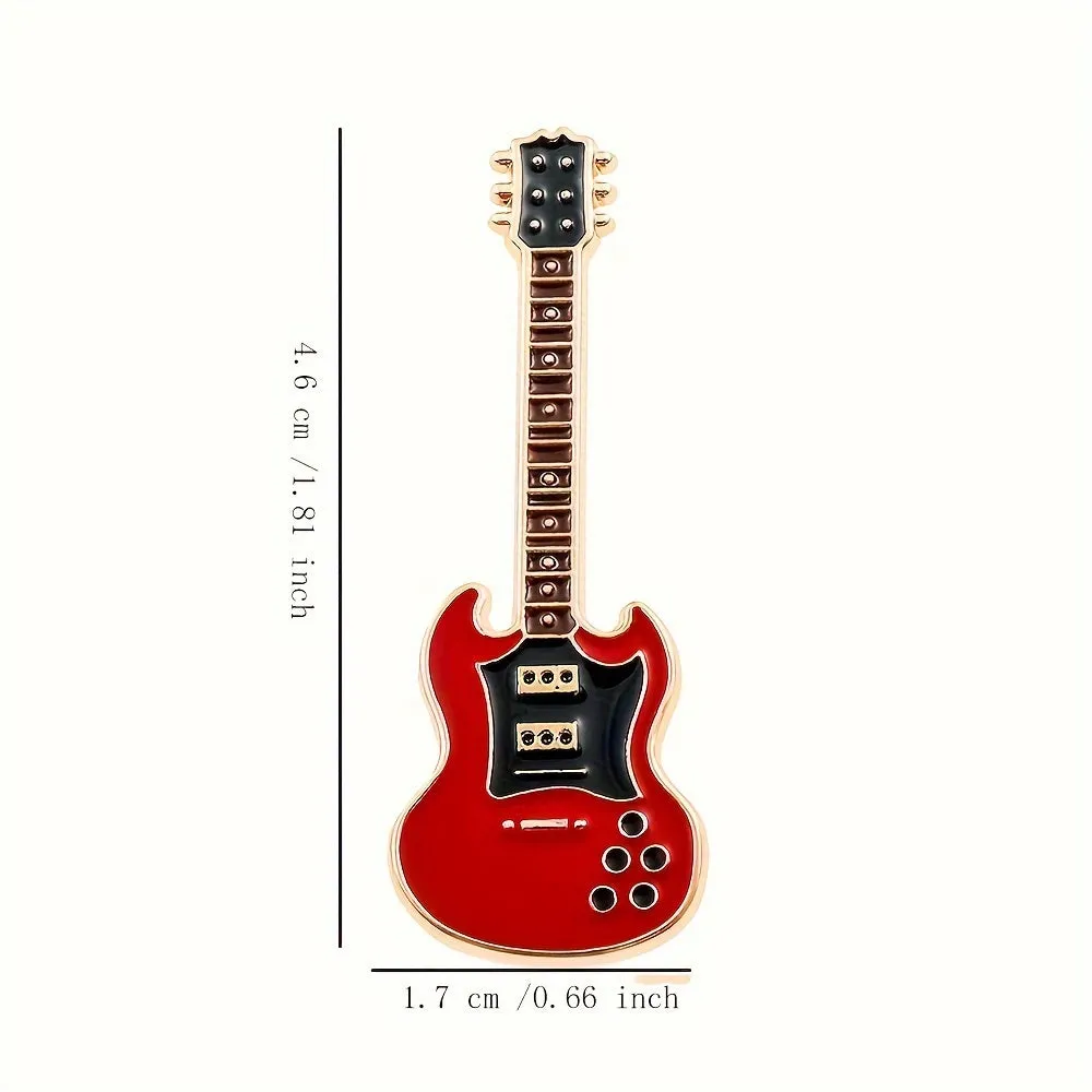 Creative Guitar Shaped Brooch Pin for Clothing and Accessories