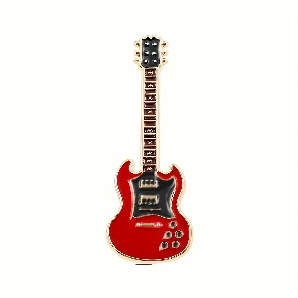 Creative Guitar Shaped Brooch Pin for Clothing and Accessories