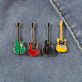 Creative Guitar Shaped Brooch Pin for Clothing and Accessories