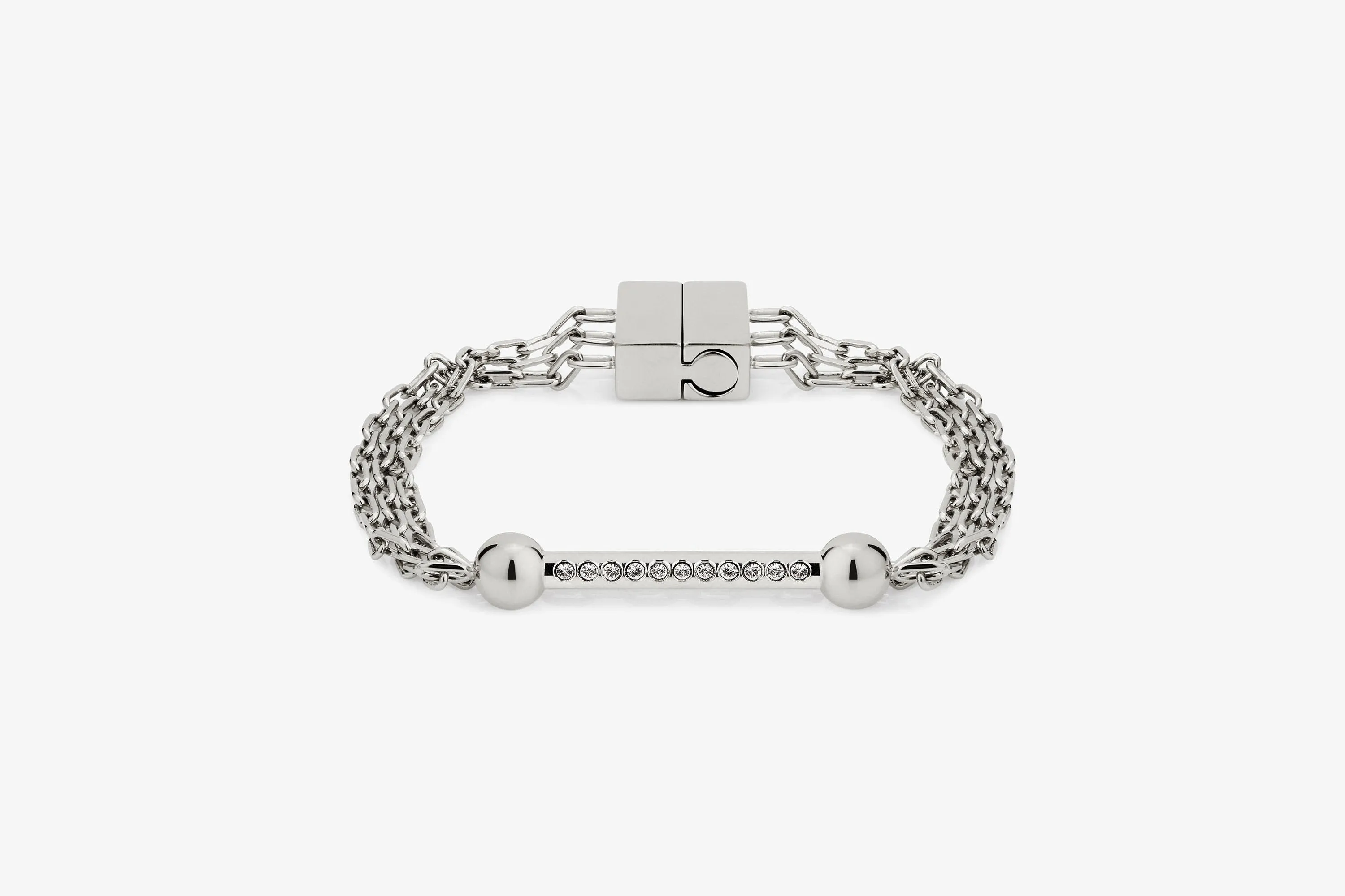 Crystal Music Bar Chain Bracelet - Silver