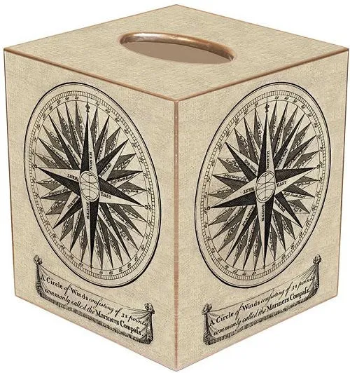 Decoupage Compass Rose Wood 2-Pc. Bath Sets