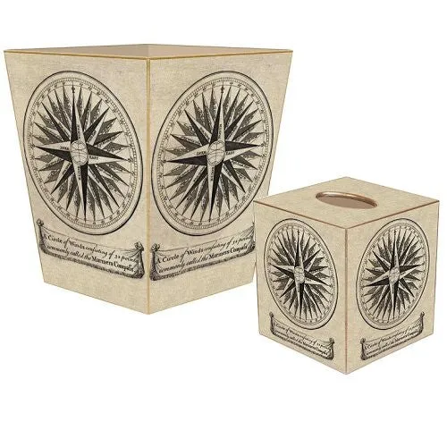 Decoupage Compass Rose Wood 2-Pc. Bath Sets