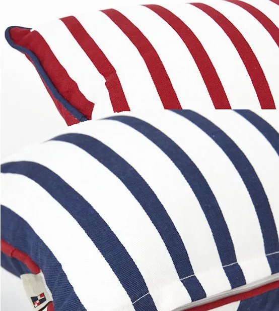 Euro Coastal Nautical Stripes Lumbar Pillow Set