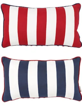 Euro Coastal Nautical Stripes Lumbar Pillow Set