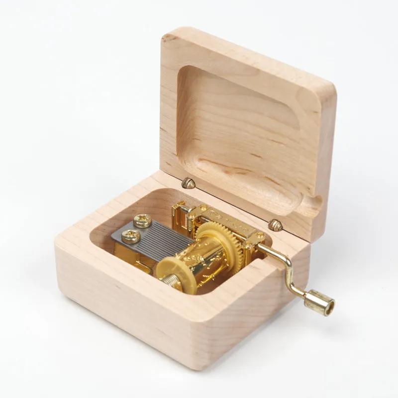 Hand Crank Cowboy Bebop Wooden Music Box (Tune: Space Lion)