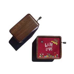 Hand Crank Wooden Music Box with Photo Frame (20  Tunes Available)