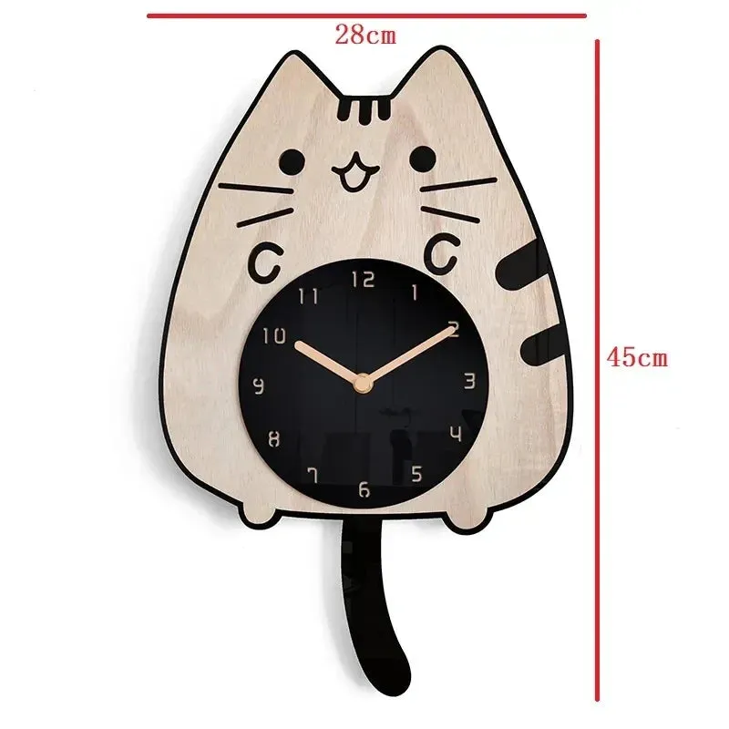 Happy Curious Cat Wall Clock