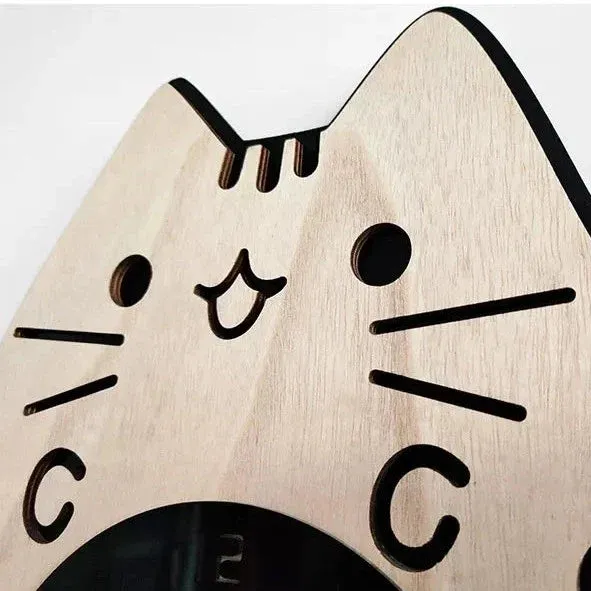 Happy Curious Cat Wall Clock